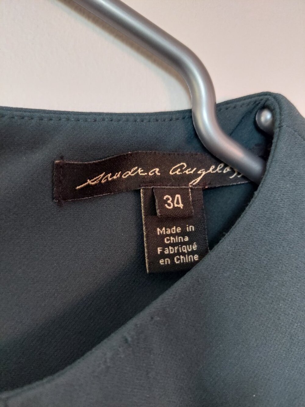Sandra Angelozzi Dress Size 34/US 2 Tailored Dark Green Sheath Work Office - Picture 2 of 10